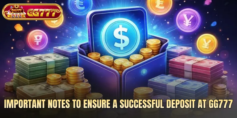 Important notes to ensure a successful deposit at gg777