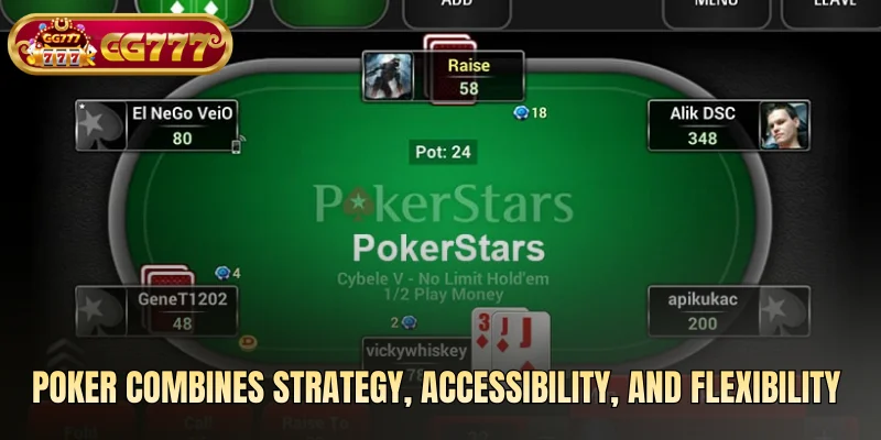 Poker combines strategy, accessibility, and flexibility 